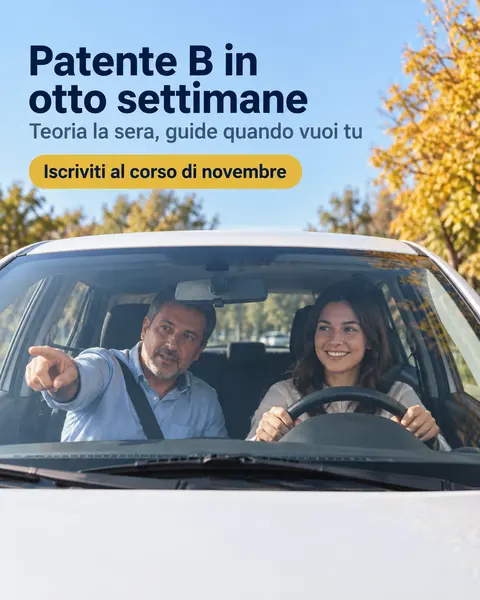 Post per scuola guida, creato in Bynor